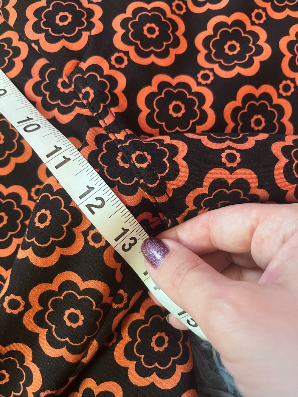 Anthro Maeve Orange Black The Colette Wide-Leg Ponte Floral Print Pants Size 32 - Picture 6 of 7
